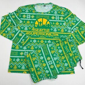 Seattle Supersonics Holiday Pajama Set Size XL